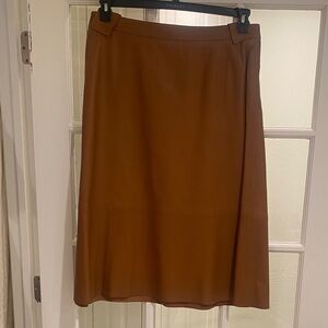 Talbots fit and flare leather skirt